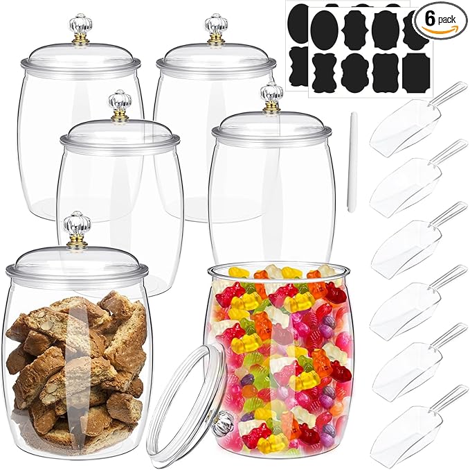 6 Pcs 64 oz Candy and Cookie Jar by SENONAPO