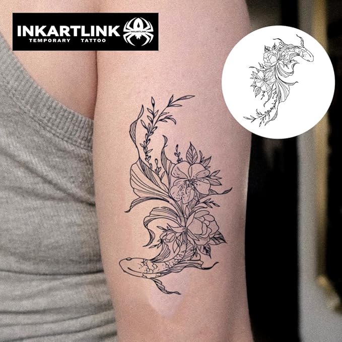 INKARTLINK Tattoo Tech, 2 Sheets Medium Semi Permanent Tattoo, Adult Art Design - Image 2