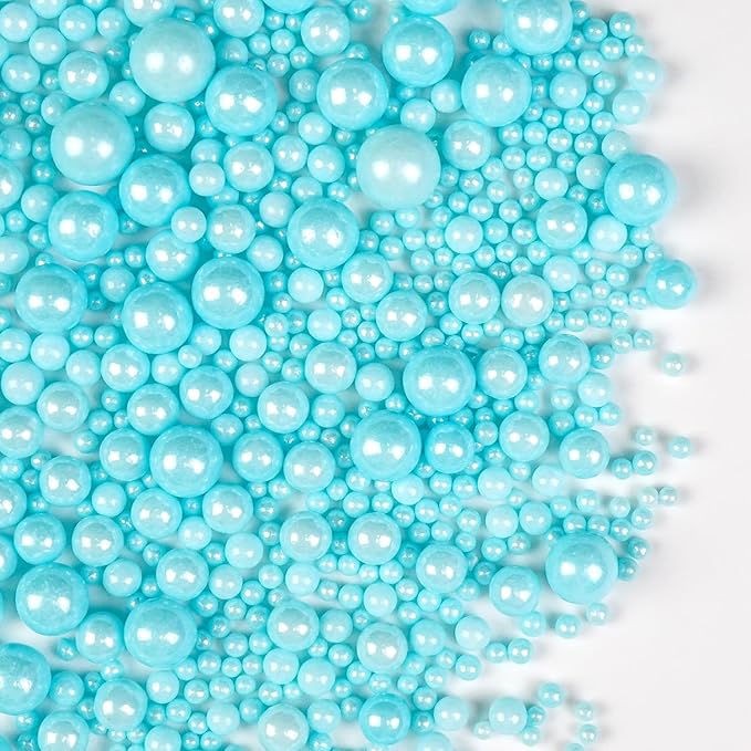 Blue Pearl Sprinkles for Cake Decorating, Edible Baking Candy, 150g/5.29oz Mix - Image 8
