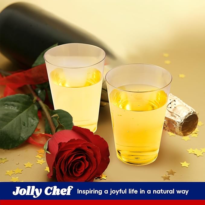 JOLLY CHEF 10 oz Clear Disposable Plastic Cups 100 Pack Clear Plastic Cups - Image 4