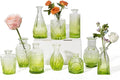 Vintage Small Glass Vases Set of 10, Mini Bud Vases by PURVONNIE