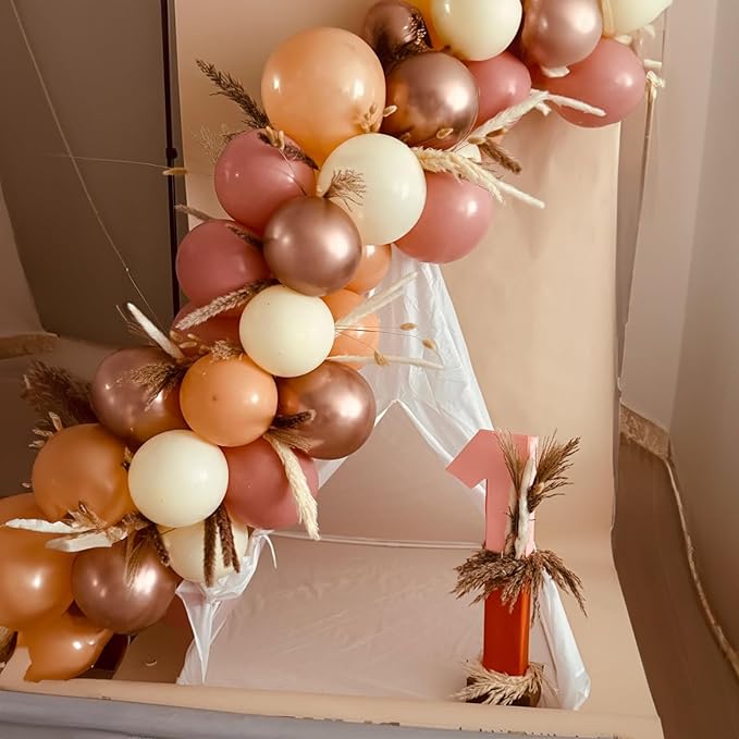 Togvu Retro Blush Pink Balloons, 60 Packs 12 Inch Dusty Pink Metallic Chrome - Image 5