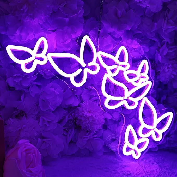 SYLHOME Butterfly Led Neon Light Sign Girls Bedroom Kids Room Beauty Studio - Image 3