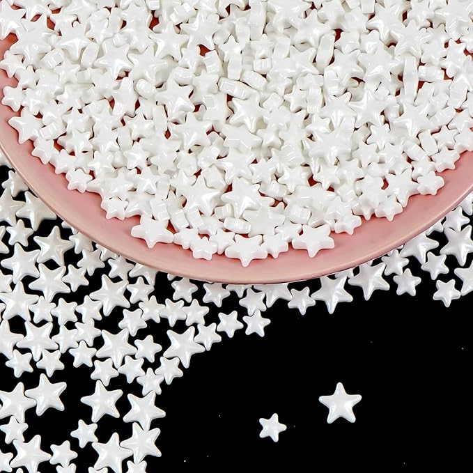 White Star Sprinkles for Cake Decorating, Edible Star Candy, 150g/5.29oz Mix - Image 8