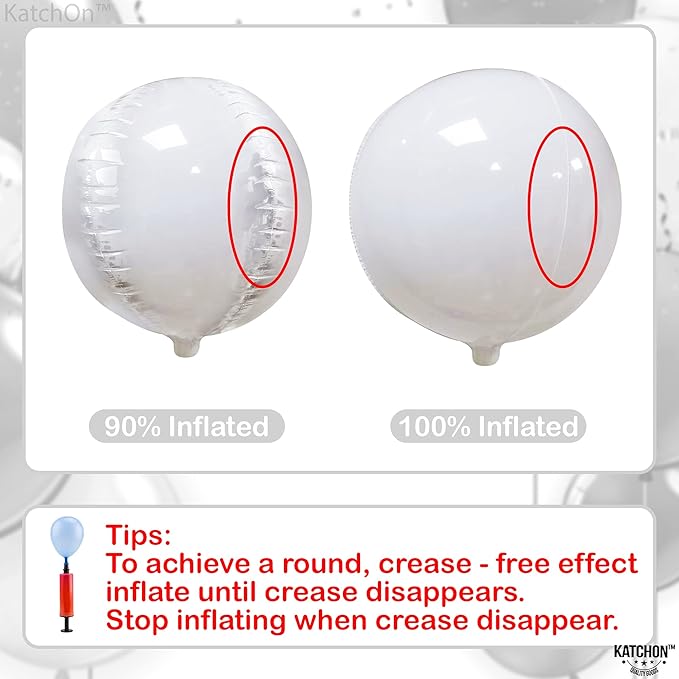 KatchOn, Round White Foil Balloons - Image 3