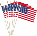 20 Pack US American Mini Stick Flags USA Small Miniature Handheld Flag by LUSEOAN