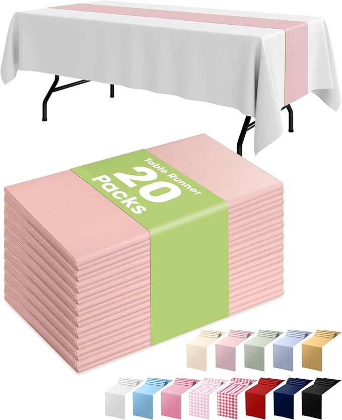Pureegg Dusty Pink Plastic Table Runners by Pureegg