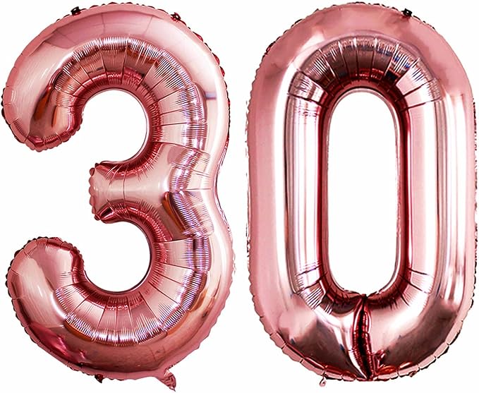 GOER Number 30 Balloons for 30th Birthday Party Decorations, 42 Inch Jumbo Foil by GOER
