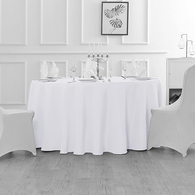 Fokitut 2 Pack Waterproof Round Tablecloth, 60 Inch, Stain Resistant and - Image 5