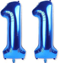 11 Balloon Number Birthday, Giant Navy Blue Number 1 & 1 Helium Foil Balloons by KAINSY