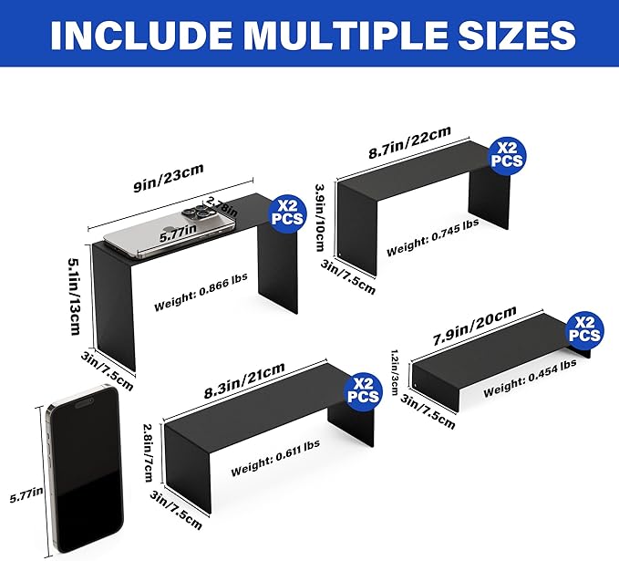 Black Matte Metal Display Stand, Metal Rectangular Display Shelf - Image 5