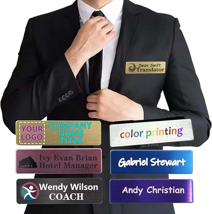 Custom Name Tag with Logo Personalized Name Tag by GONIS