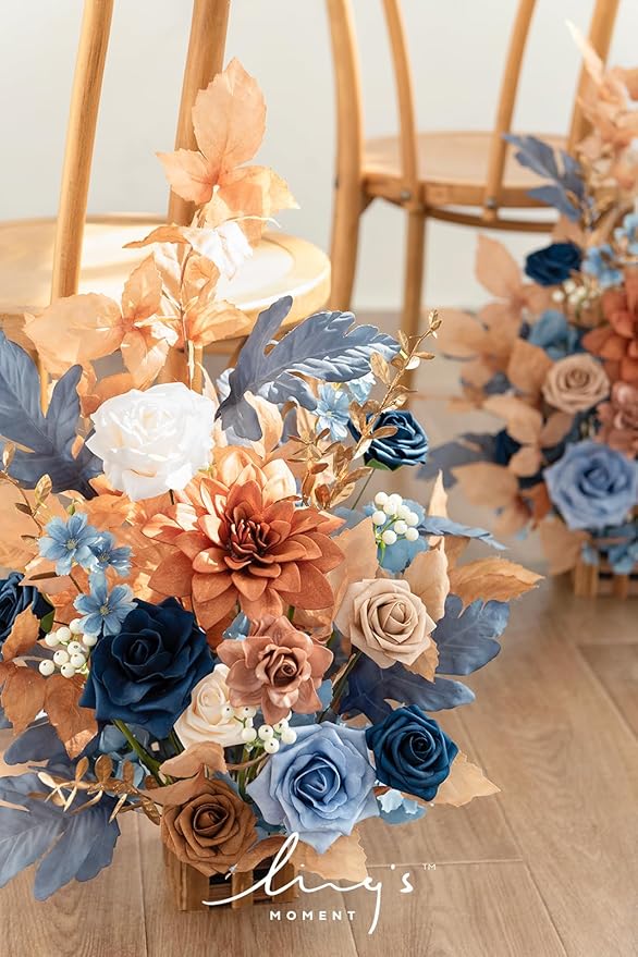 Ling's Moment 17.5" Tall Standing Artificial Flowers Arrangements 4pcs Fall - Image 3