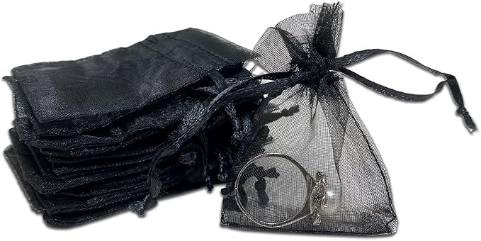 TheDisplayGuys 48-Pack 2" x 2-3/4" Black Sheer Organza Gift Bags by TheDisplayGuys