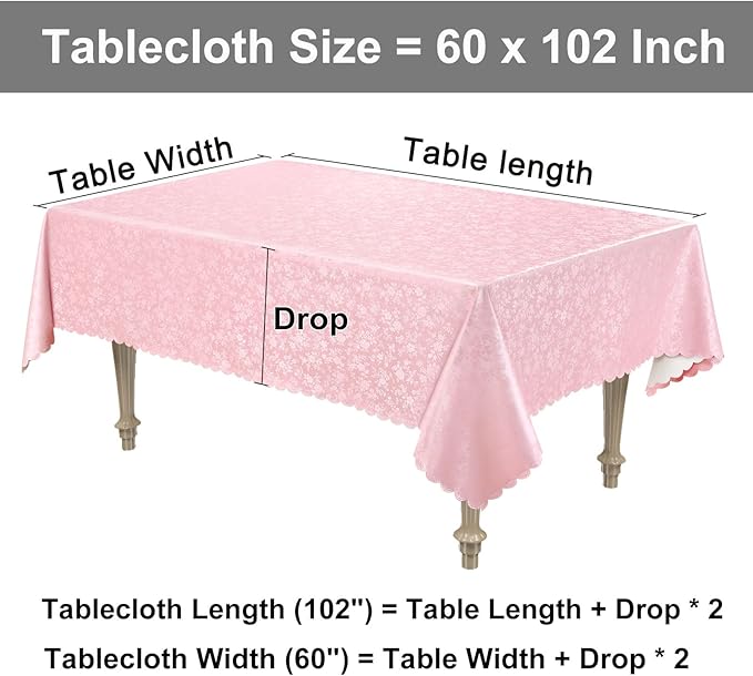 Smiry Rectangle Table Cloth, Waterproof Heavy Duty Vinyl Tablecloths, Wipeable - Image 8