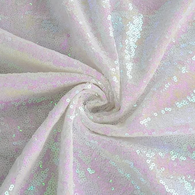 4FTx8FT Iridescent Sequin Backdrop Curtains 2 Panels Sparkly Background Drapes - Image 6