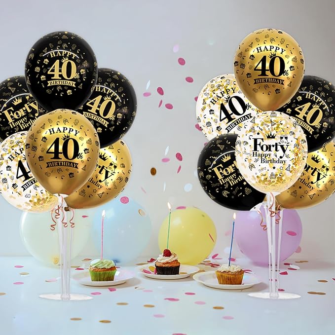 TONIFUL 4 Set Black Gold Balloon Stand Kit - Image 4