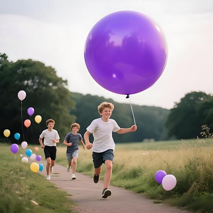KAWKALSH Purple Balloons 9pcs, 36 Inch Large Balloons - Image 7