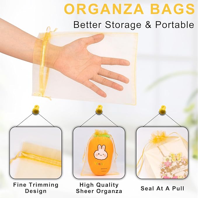 ANZNKU 50 Pack Organza Bags 6x9 Inch Mesh Gift Bags Small Packaging Bag Mesh - Image 3