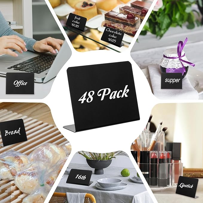 48 Pack Mini Chalkboard Signs for Food, Chalkboard Food Signs for Buffet Display - Image 7