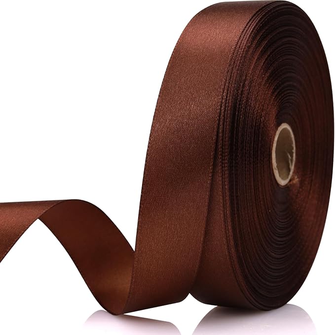 Brown Satin Polyester Ribbon by Unknown