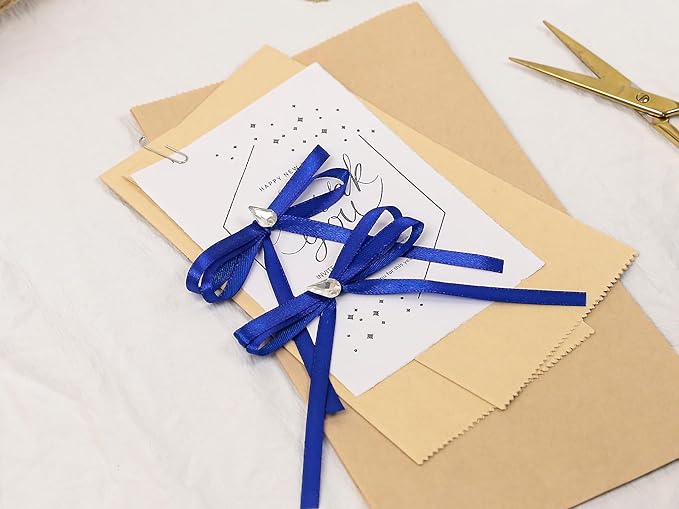 Royal Blue Satin Ribbon 1/4 inch X Continuous 25 Yards, Single Face Polyester - Image 7