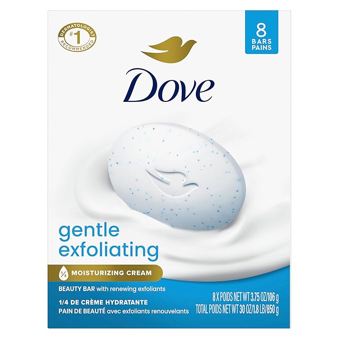 Dove Beauty Bar Soap 8 Bars Gentle Exfoliating, by Dove