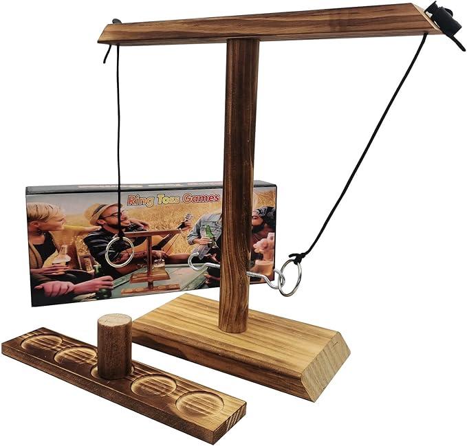 Ring Toss Game for Kids and Adults, Large Base Hook and Ring Game, by XBHH