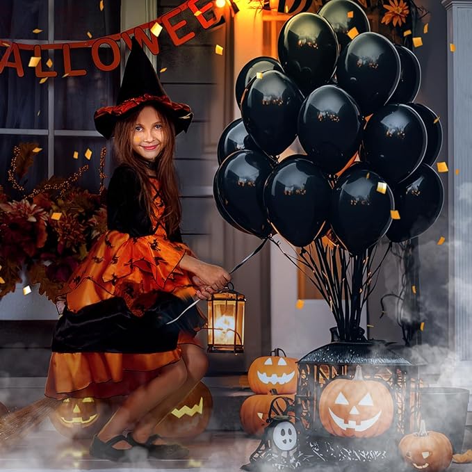 Black Halloween Balloons 110Pcs Black Balloon 12 inch, Latex Balloons - Image 7