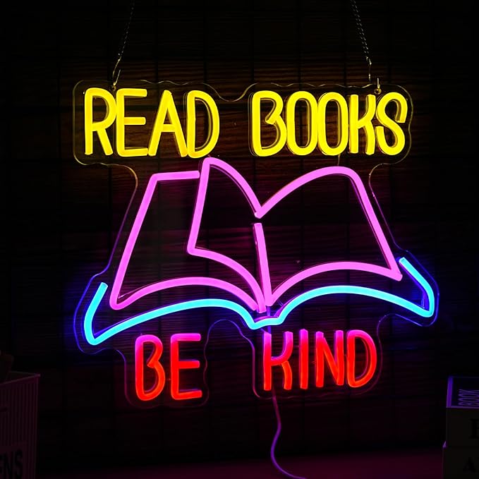 Read Books Be Kind Neon Sign Dimmable USB Powered Read Books Neon Light - Image 2