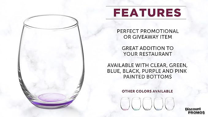 DISCOUNT PROMOS Stemless Wine Glasses by ARC 5.5 oz. Set of 12, Bulk Pack - Image 2