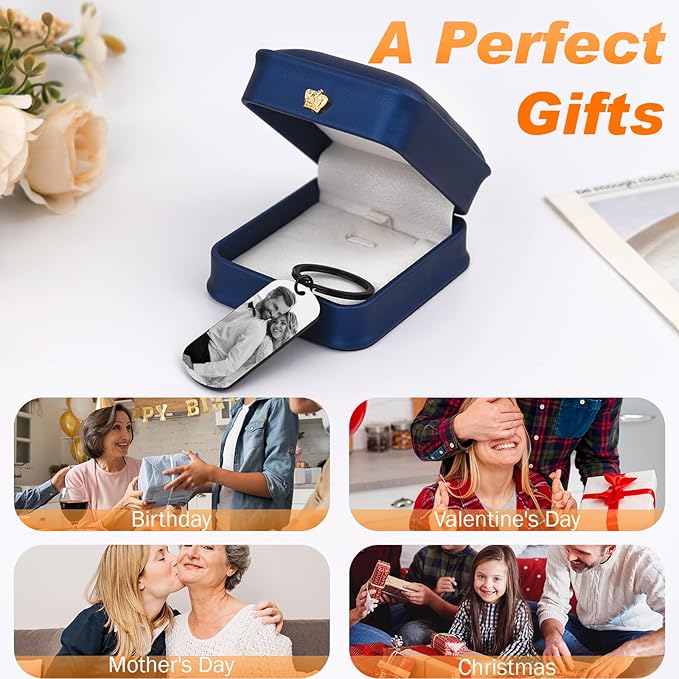 Custom Keychain with Picture, Personalized Photo Keychain with LOGO Text - Image 7