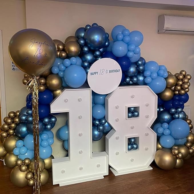 Blue and Gold Balloons, Bridal Shower, Baby Shower Party Decorations - Image 5