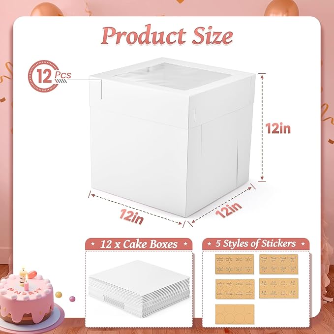 12Pcs Cake Boxes - Image 3