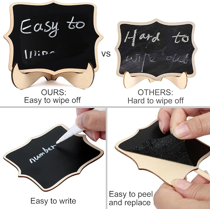 LotFancy 20 Pack Mini Chalkboard Signs - Image 5