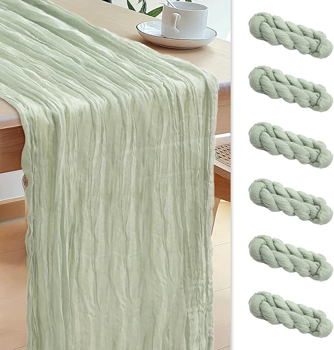 Le courant 6pcs 10Ft Cheesecloth Table Runner, Rustic Boho Gauze Cheese Cloth by Unknown