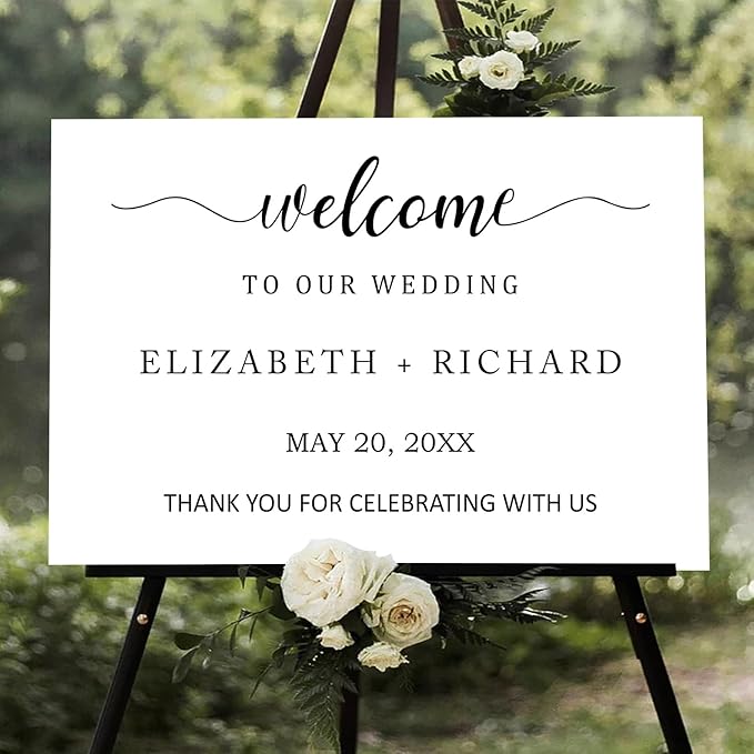 Personalized Wedding Welcome Sign Template, Editable Printable Minimalist Design - Image 2