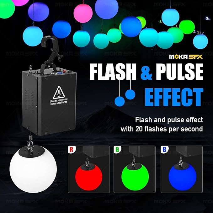 3D LED Light Lifting System DMX RGB LED Light Lift Ball Wave Effect Winch - Image 3