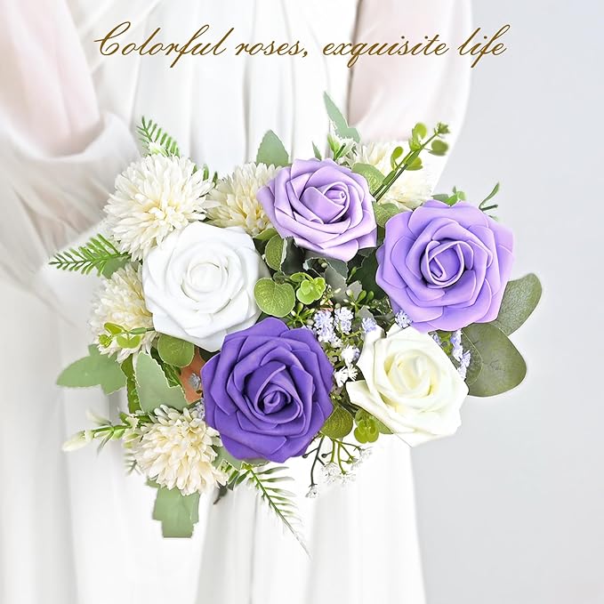 BLEUM CADE 16Pcs Artificial Flowers Fake Roses - Image 7