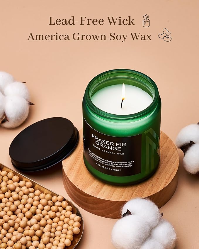 M&SENSE Fir & Orange Scented Natural Soy Wax Non Toxic Candle - Image 3