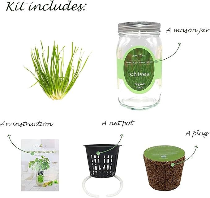 Hydroponic Herb Growing Kit, Self-Watering Mason Jar Herb Garden Starter Kit - Image 2