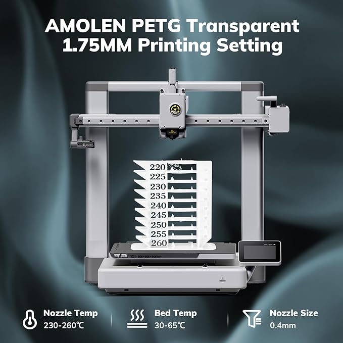 AMOLEN Rapid PETG Transparent 3D Printer Filament 1.75mm +/-0.02mm, Transcucent - Image 4