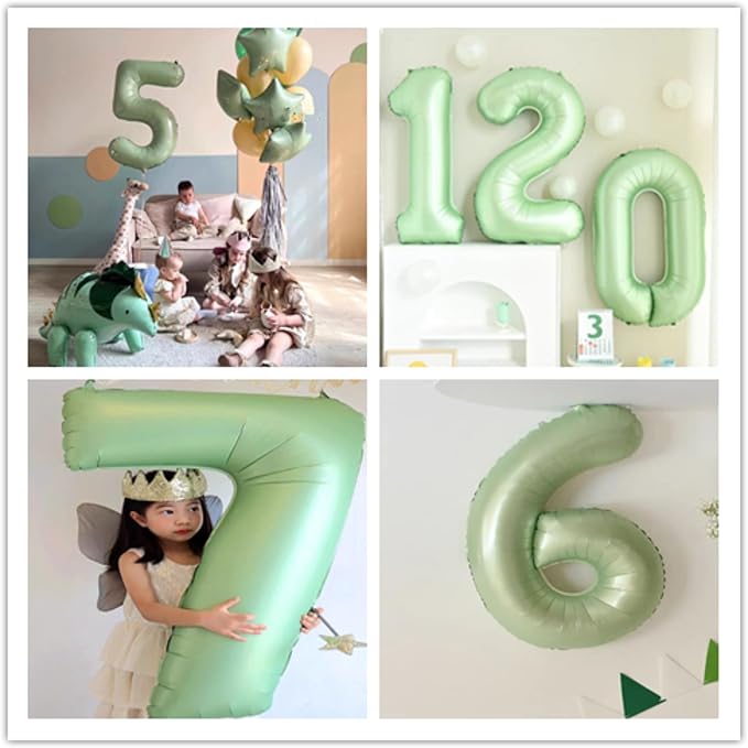 40 Inch Olive Green Number 8 Balloon 40 Inch Big Self Inflating Foil Number - Image 7