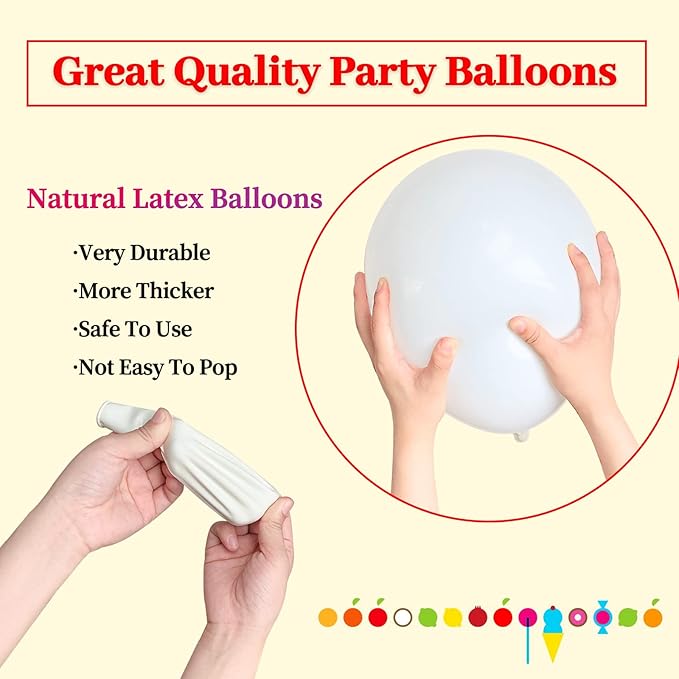 110pcs White Balloon 12 inch - Image 4