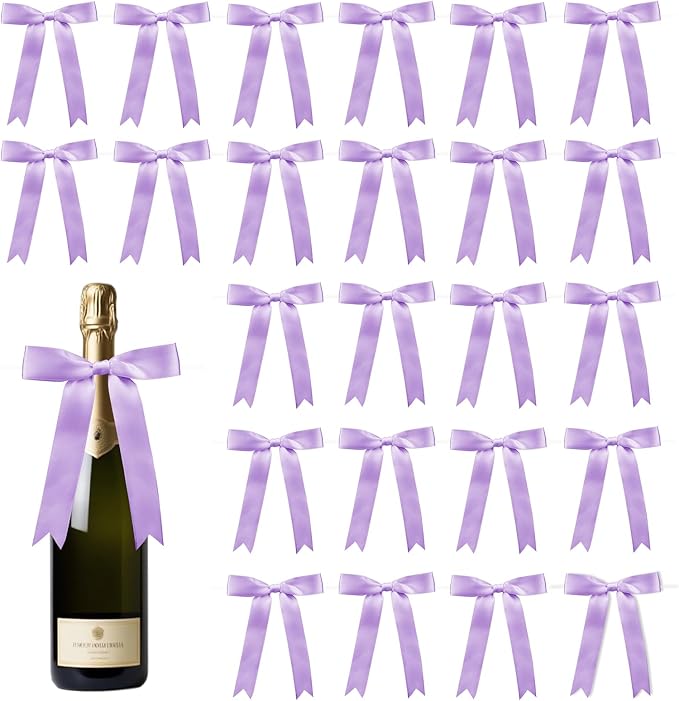 30 Pcs Satin Light Purple Bows by Sokfone