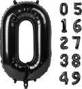 40 Inch Black Number Balloon 0-9, Big Size Happy Birthday Balloon, Foil Helium by Upgesy