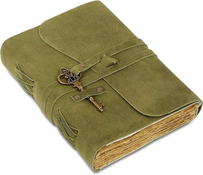 Leather Journal with Lined and Unlined Deckle Edge Paper 8x6 inch and Vintage by KomalsPassionLeather
