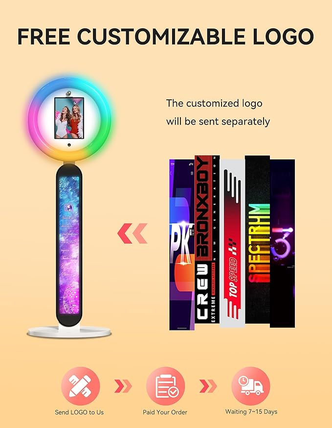Photo Booth Stand for ipad Customized Logo Metal Selfie Photobooth Machine Fits - Image 2