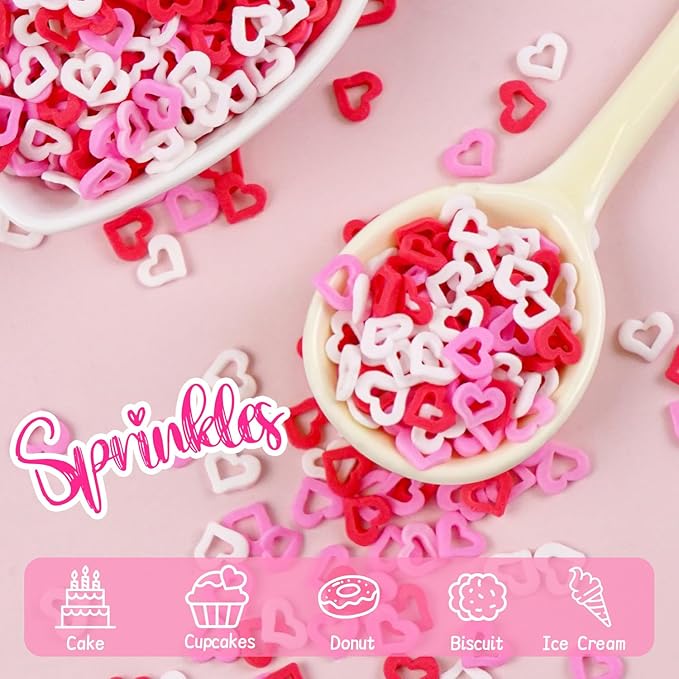 Edible Sweet Heart Sprinkles For Cake Decorating, Love Sugar Mixes 150g/5.29oz - Image 6