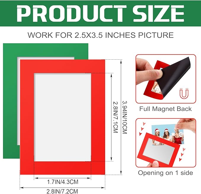 Soaoo 60 Pcs Magnetic Picture Frames Wallet Size 2.5 x 3.5 Inches Reusable - Image 2